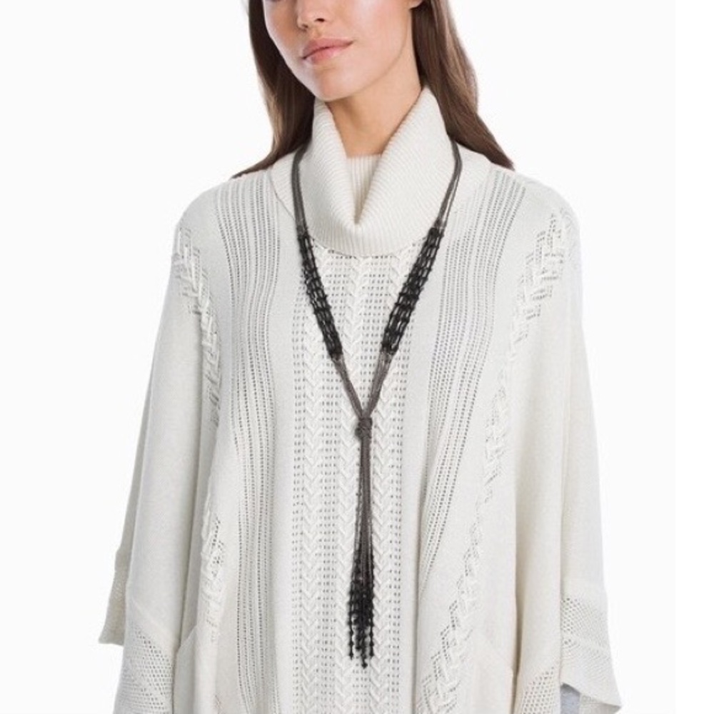 WHBM FRINGE TASSEL BEAD NECKLACE
